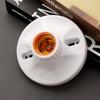 Ceiling-Mount E27 Ceramic Flat Lamp Holder with Screw Base