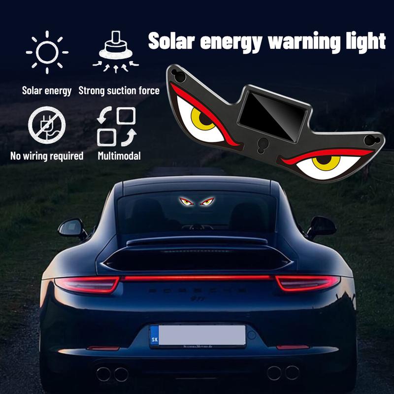 Solar Demon's Eye Car Dynamic Eyes LED Light Blinking Moving Eyes Car Lights Ambience Lamp Decoration No Wiring Required
