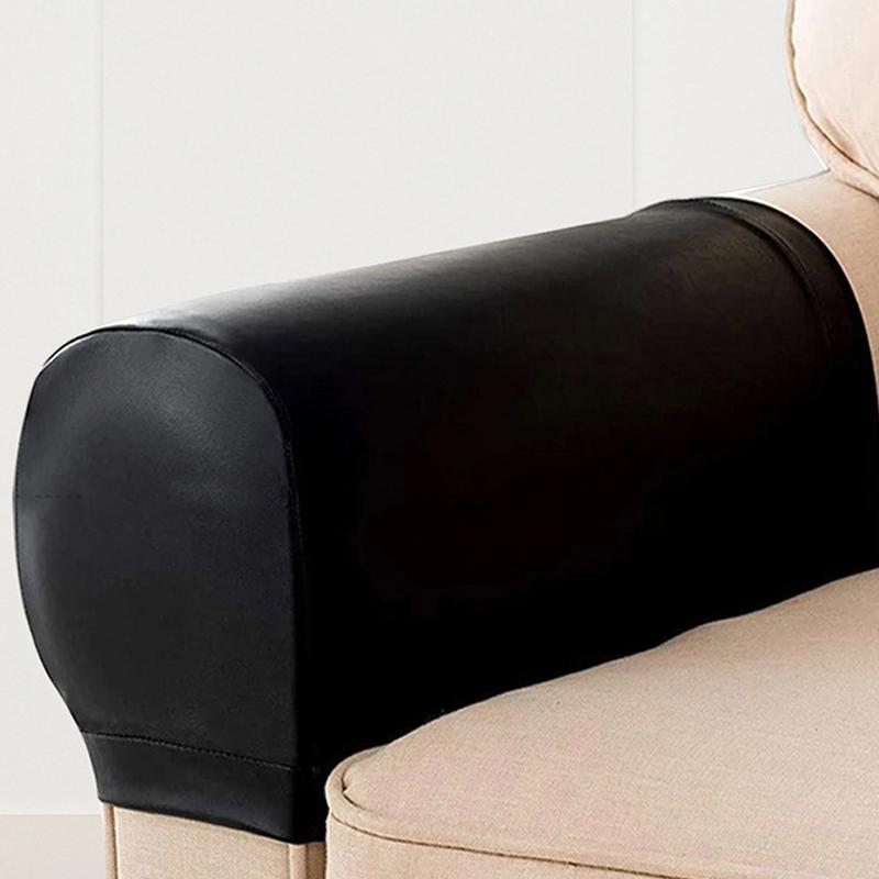 1 Pair Sofa Armrest Cover for Living Room Removable PU Leather Arm Stretch Chair Protector Armchair Covers Armrest Couch