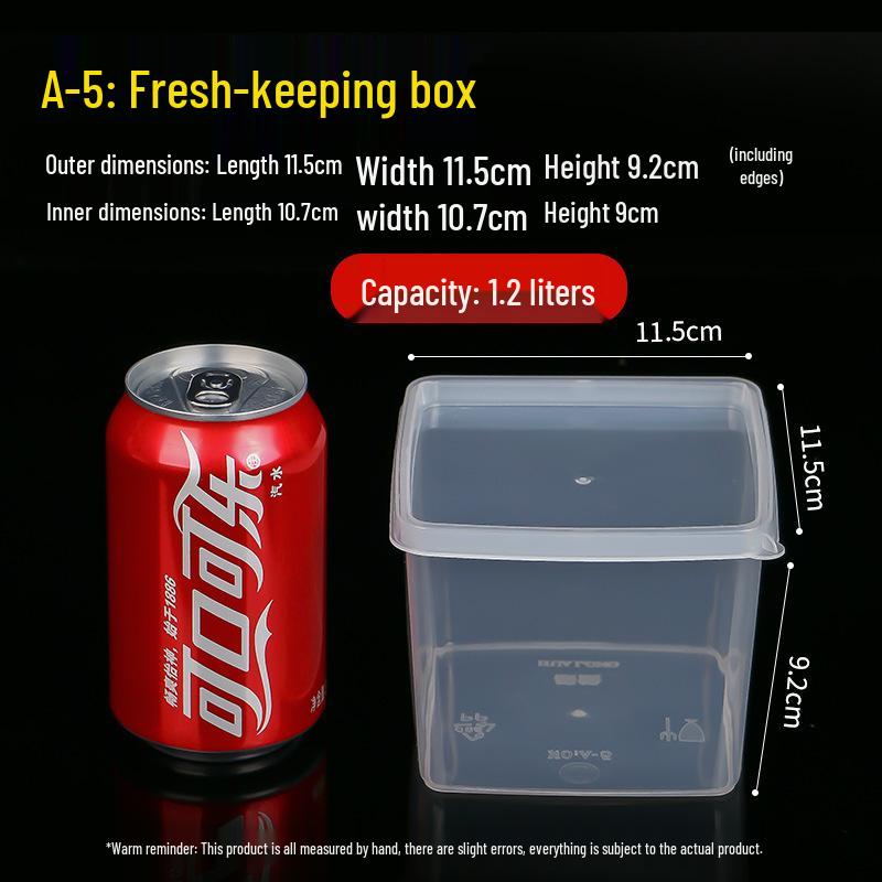 Clear Plastic Rectangular Food Storage Box with Sealed Lid for Refrigerator