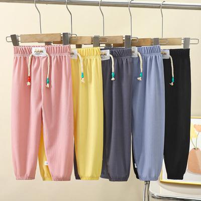 Kinder Sommer Mückendicht Eisseide Sporthose - Lässiges Langes Neun-Punkte-Design für Jungen und Mädchen.