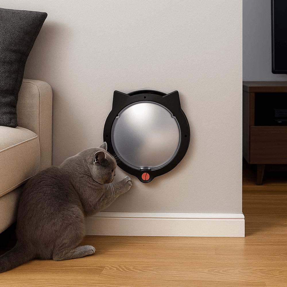 Magnetic Cat Flap Door 4 Locking Modes Bidirectional Opening Pet Automatic Door Plastic With Cat Ears Pet Archway