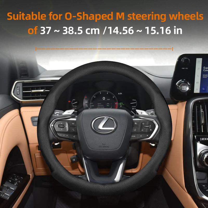 Suitable for Lexus Ultra-Thin Breathable Leather Steering Wheel Cover Suitable for Is250 Gs300 Lx 570 Nx Is350 2019 Es350 Gx460 Is 300 Ls400 Is300 202