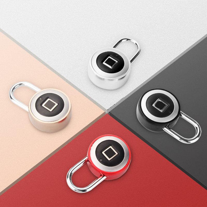 Chrome-Plated Stainless Steel Fingerprint Padlock IP66 Waterproof High Tensile (Black,Fingerprint)