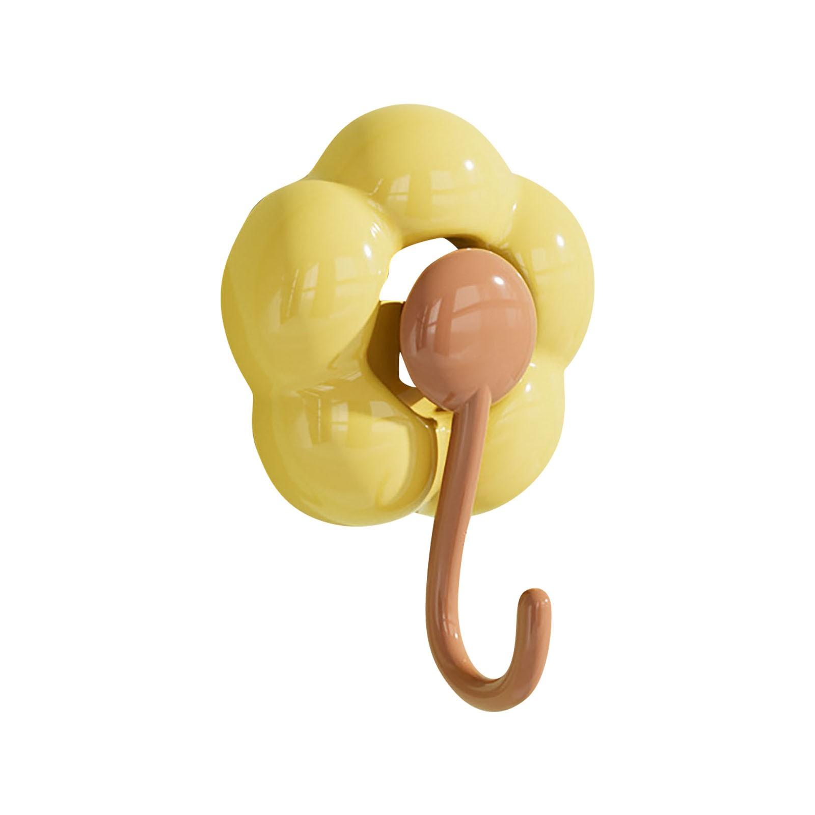 

Бытовой крючок на присоске с цветком подсолнуха без перфорации за дверью ванной комнаты с бесследной клейкой стеной для ванной комнаты One Size жёлтый