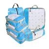 6PCS Mesh Visual Luggage Portable Packing Cubes Lightweight Suitcase Bag Compressed Travel Storage Organizer Set with Shoe Bag