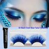 Pestañas Postizas de Halloween Coloridas Azules Exageradas para Escenario