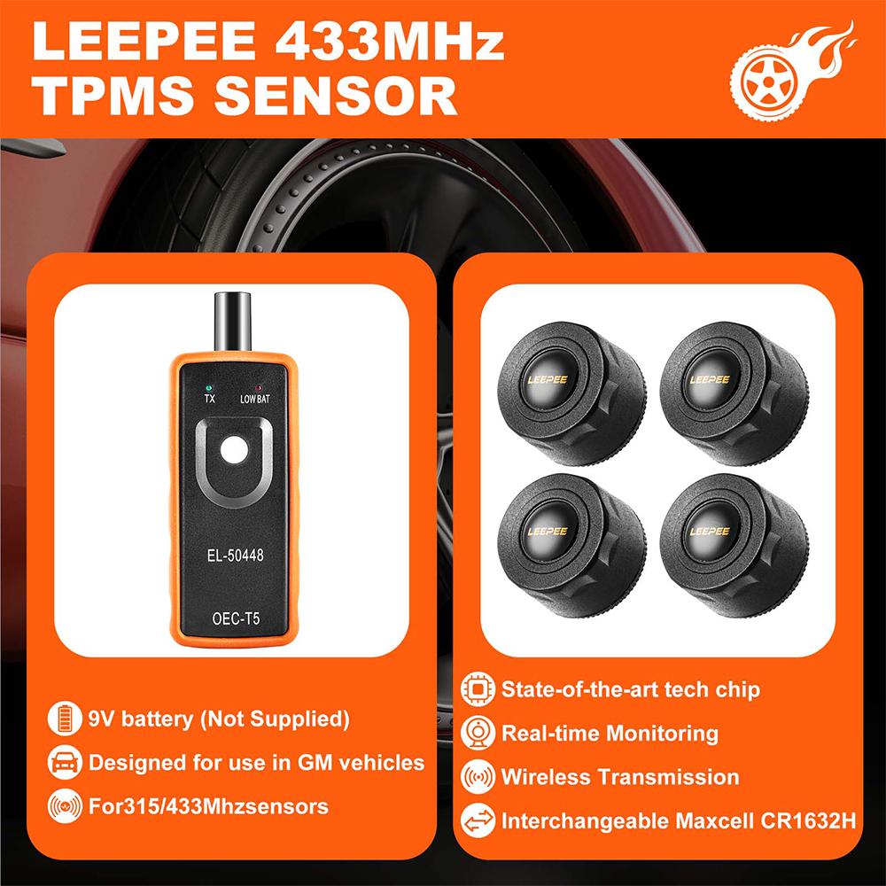 433MHz Auto Reifendruck Sensor TPMS Sensor LEEPEE Kompatibel Für Buick GMC Chevrolet Holden Für Cadillac Mahindra Tata
