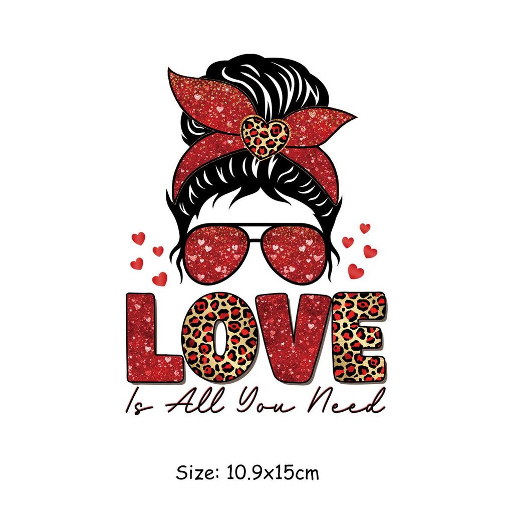 Happy Valentine'Day Patches auf Kleidung Wärmeübertragung Aufkleber Dekoration für Liebhaber Kleidung DIY Streifen Aufkleber Mädchen Junge