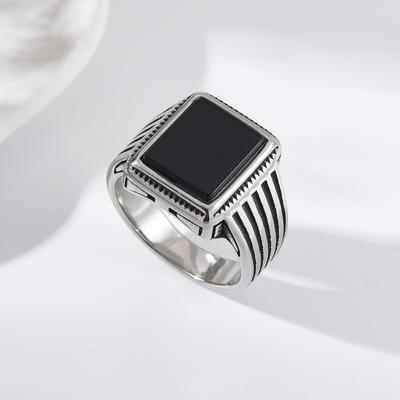 R3511 Exquisite Fashion Men's Stainless Steel Agate Tiger Eye Ring with Vintage,Factory Direct Sales