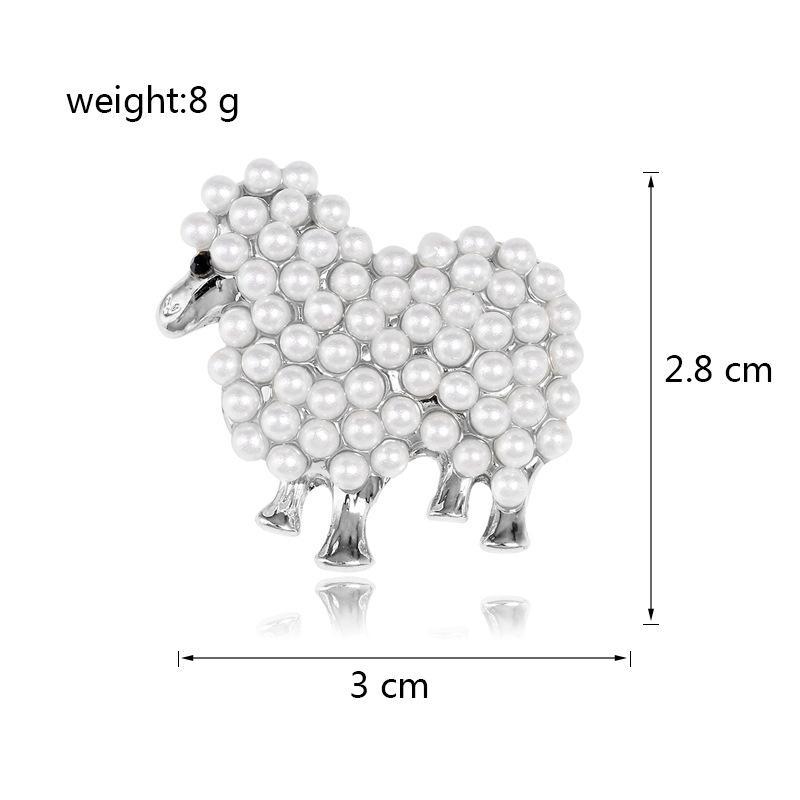 1Pcs Fashion Pearl Sheep Themed Animal Brooch Exquisite Unisex Jewelry for Men Women Work Wear Daily Decoration