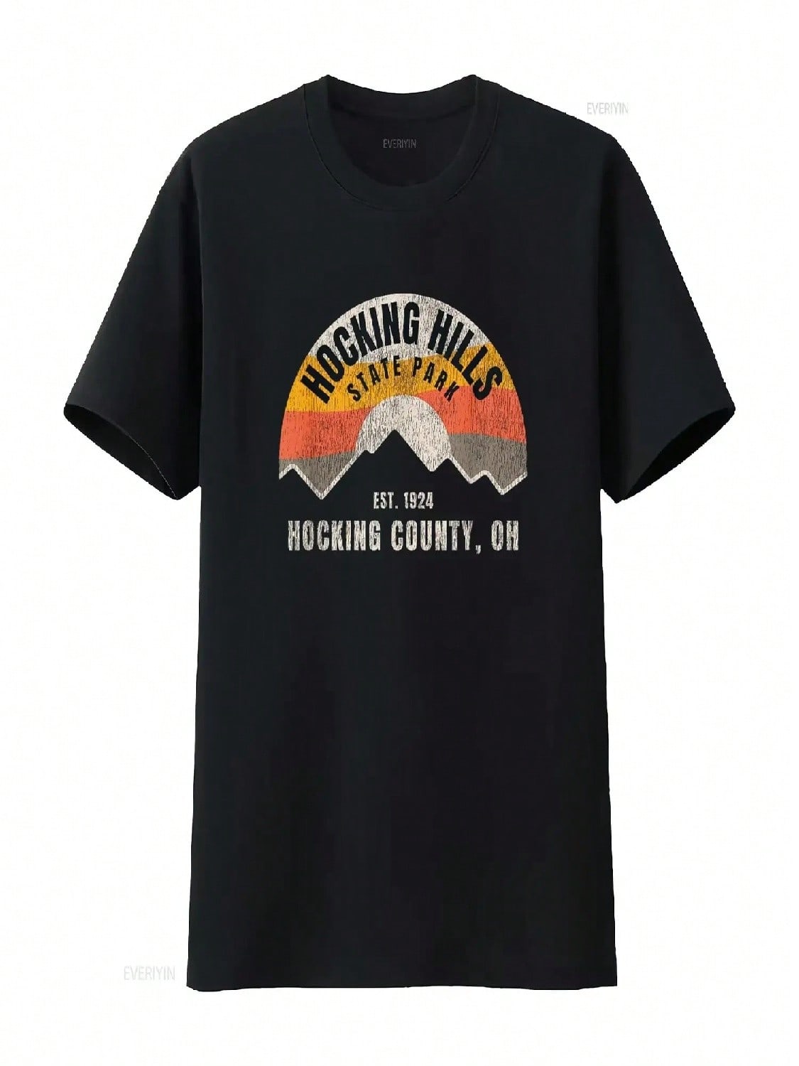 Retro Hocking Hills State Park Souvenir T Shirt Vintage Washed Graphic Unisex Comfortable Stylish Versatile S разноцветный