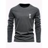Men's Long Sleeved Round Neck Loose Casual KING Pattern Printed Spring and Autumn Versatile T-Shirt Top