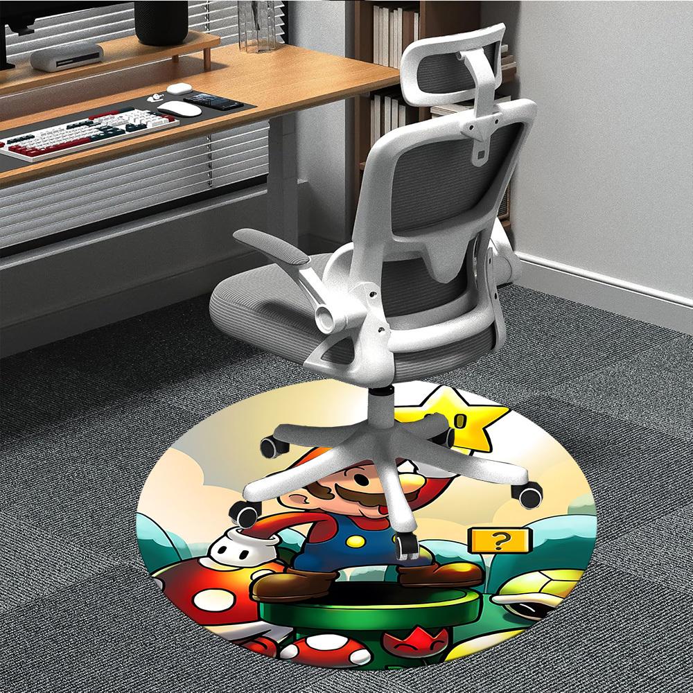 

1pc Mario Adventure Office Round Area Rug, Under Office Chairs Bedroom Living Room Home Decor a1022270 80cm by 80cm