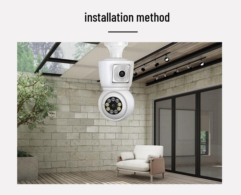 E27 Dual Lens Night Vision HD WiFi Camera with Full Color & Dual View