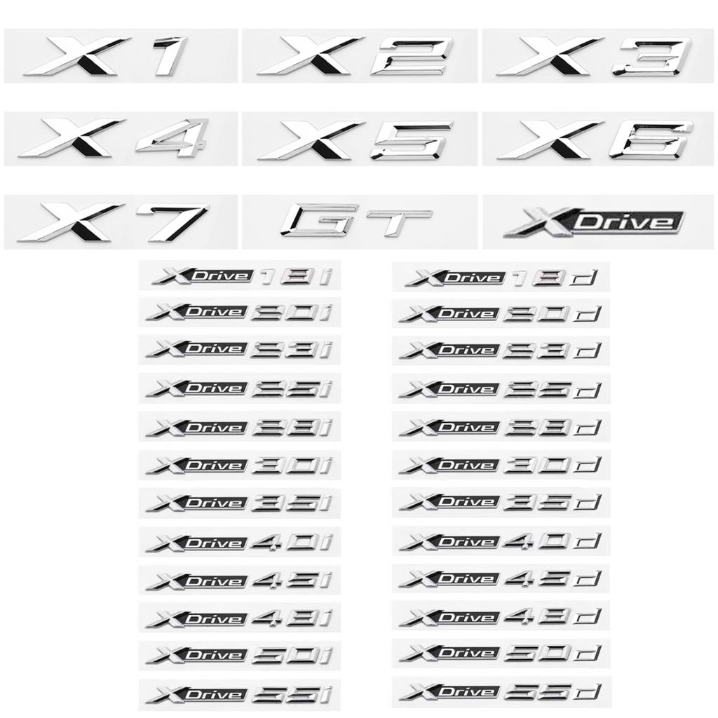 3D XDrive 20i 30i 35i 40i 50i 30d 35d 40d Auto Znak na Blatník Znak na Kufr Samolepka Pro BMW M X1 X3 X4 X5 X6 X7 GT Logo Příslušenství