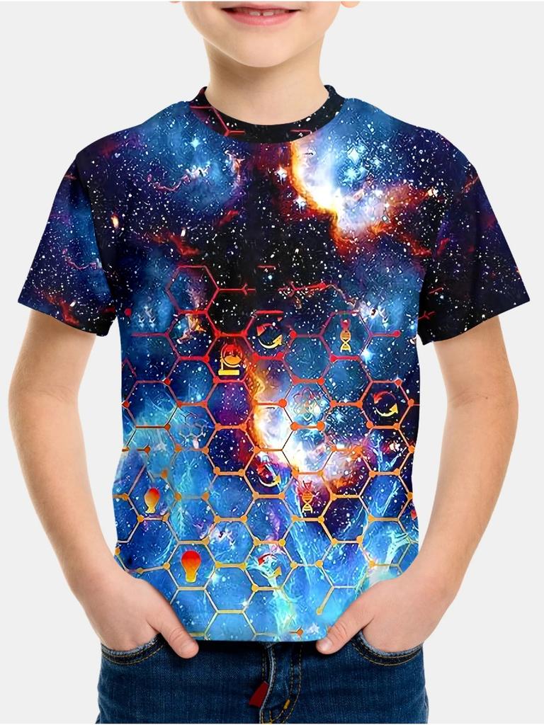 Διασκεδαστικά Παιδικά Ρούχα Παιδικά Ρούχα 3D Εκτύπωση Casual Μπλουζάκια με Κοντό Μανίκι Ρούχα Εξωτερικού Χώρου Μπλουζάκια για Αγόρια