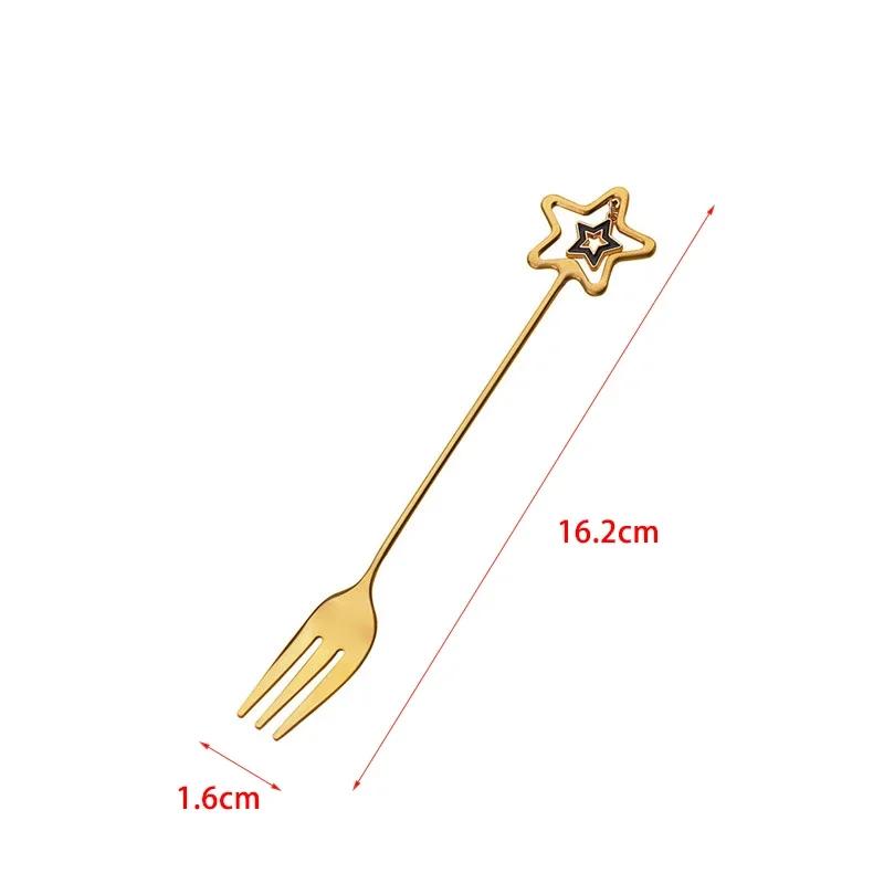 Cuillère à café en acier inoxydable 304 Cuillère à glace pastèque Cuillères à thé Cuillère à dessert Fourchette Avec joli pendentif Vaisselle créative