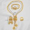 Dubai Gold Color Jewelry Sets African Indian Wedding Bridal Wife Gifts Necklace Bracelet Earrings Ring Jewelery For Women