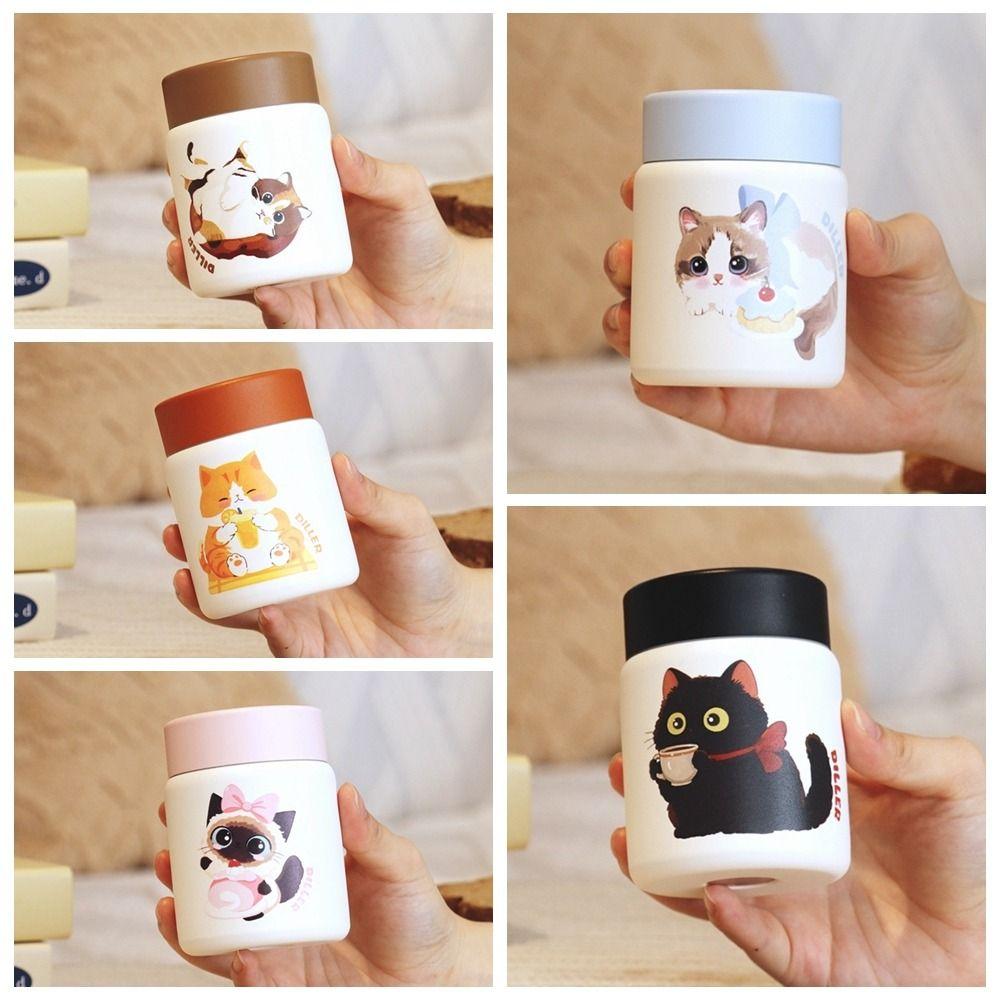 Cute 150ML Cat Vacuum Flask Leak Proof Keep Cold/Hot Thermal Cup 316 Stainless Steel Portable Insulated Cup Students