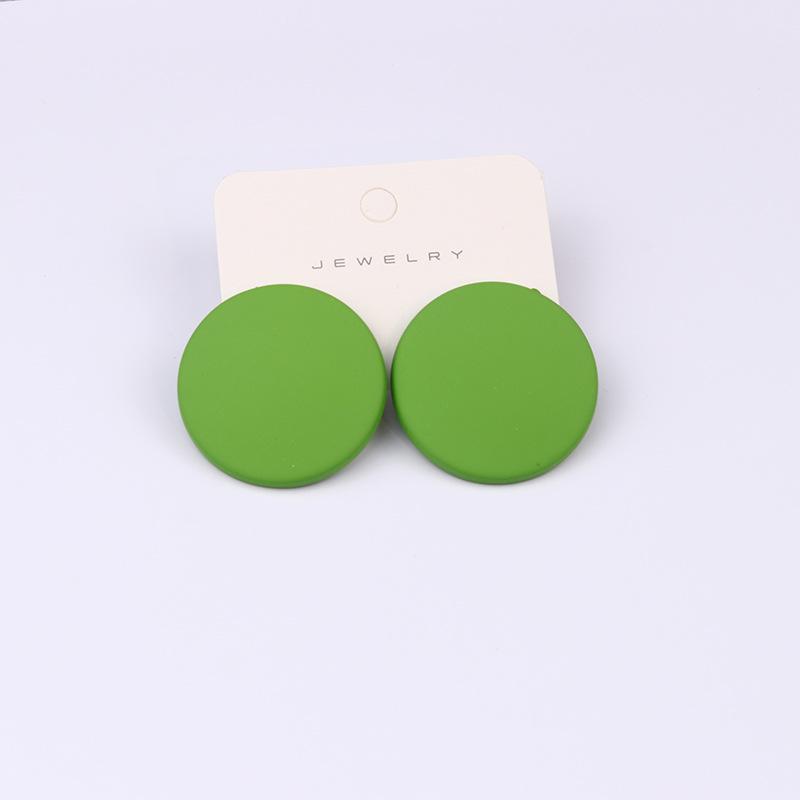 Pinkdudu Candy Color Round Acrylic Stud Earrings Color Sprayed Earrings Cute Simple Casual Earrings PD2232