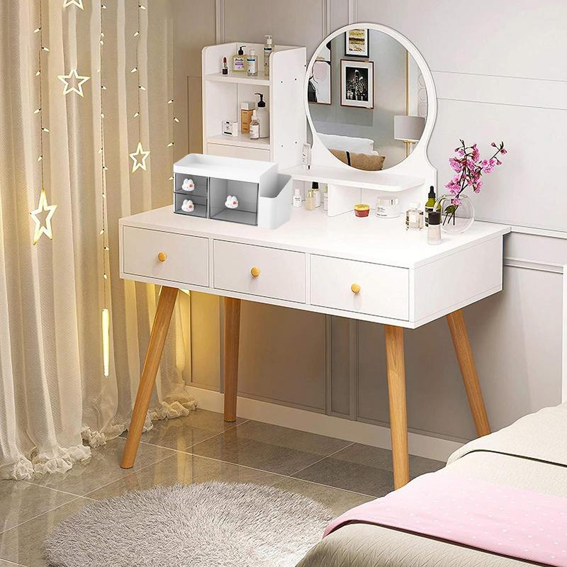 Makeup Organizer Storage Cabinet Makeup Display Case Multifunctional Bathroom Make Up Stand Compartmented Tabletop Cosmetic