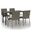VidaXL Garden Dining Furniture and Cushions 5 Pcs Black and Grey 3185139