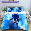 Sonic Hedgehog Print 3Pcs Bedding Setduvet Cover With 2 Bedropillowcase Home Birthday Gift