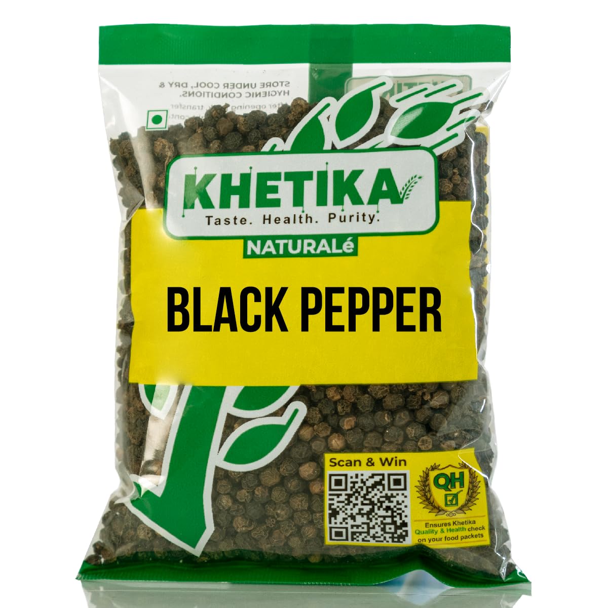 

Khetika Naturale Black Pepper 100 grams | Whole Kaali Mirch | Preservatives Free | Hygienically packed