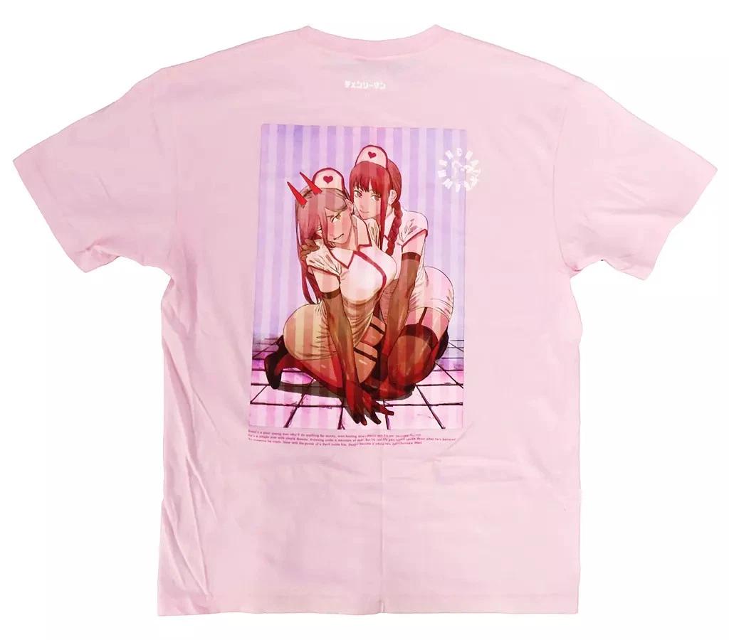 

Makima & Power Back Graphic T-shirt Pastel Pink XL Chainsaw Man 77cm (2021) 2XL
