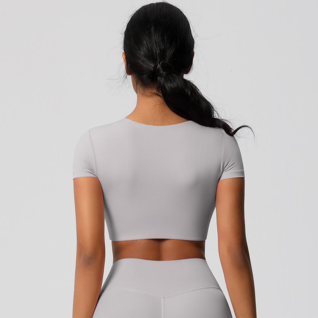 Women High Quality Sport T-Shirts Short-sleeve And with Chest Pads Compressed Quick-dry Super Elastic Suitable For Running Fitness Training Yoga