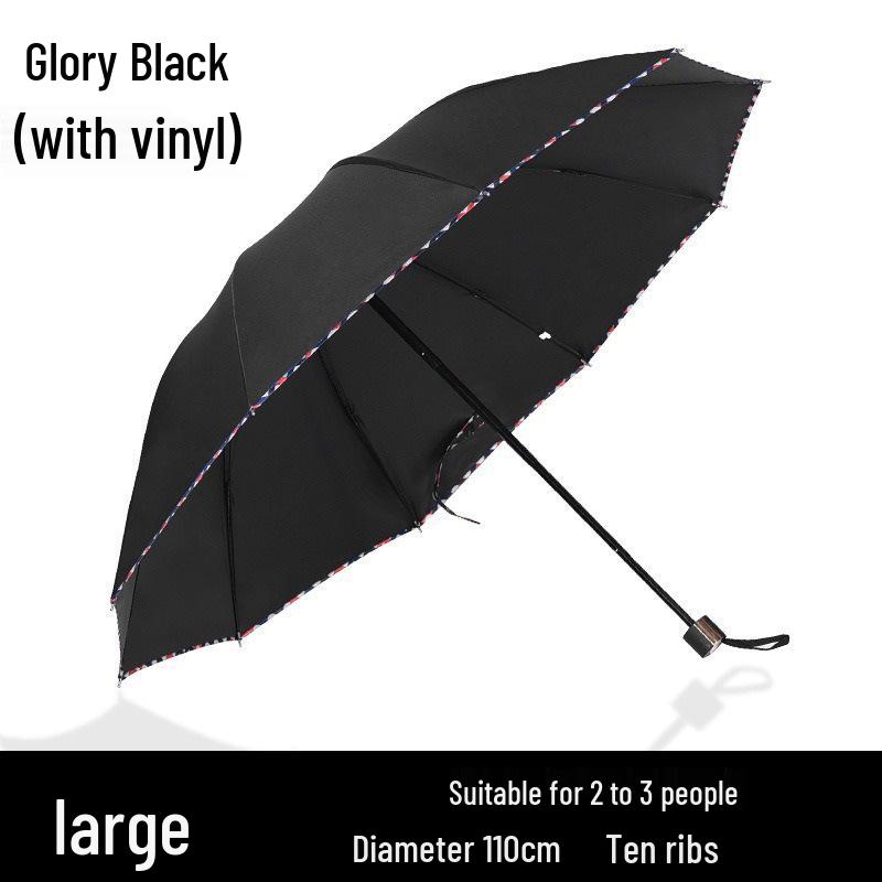 Dual-Use Extra Large Folding Umbrella - 12 Ribs for Sun and Rain Protection