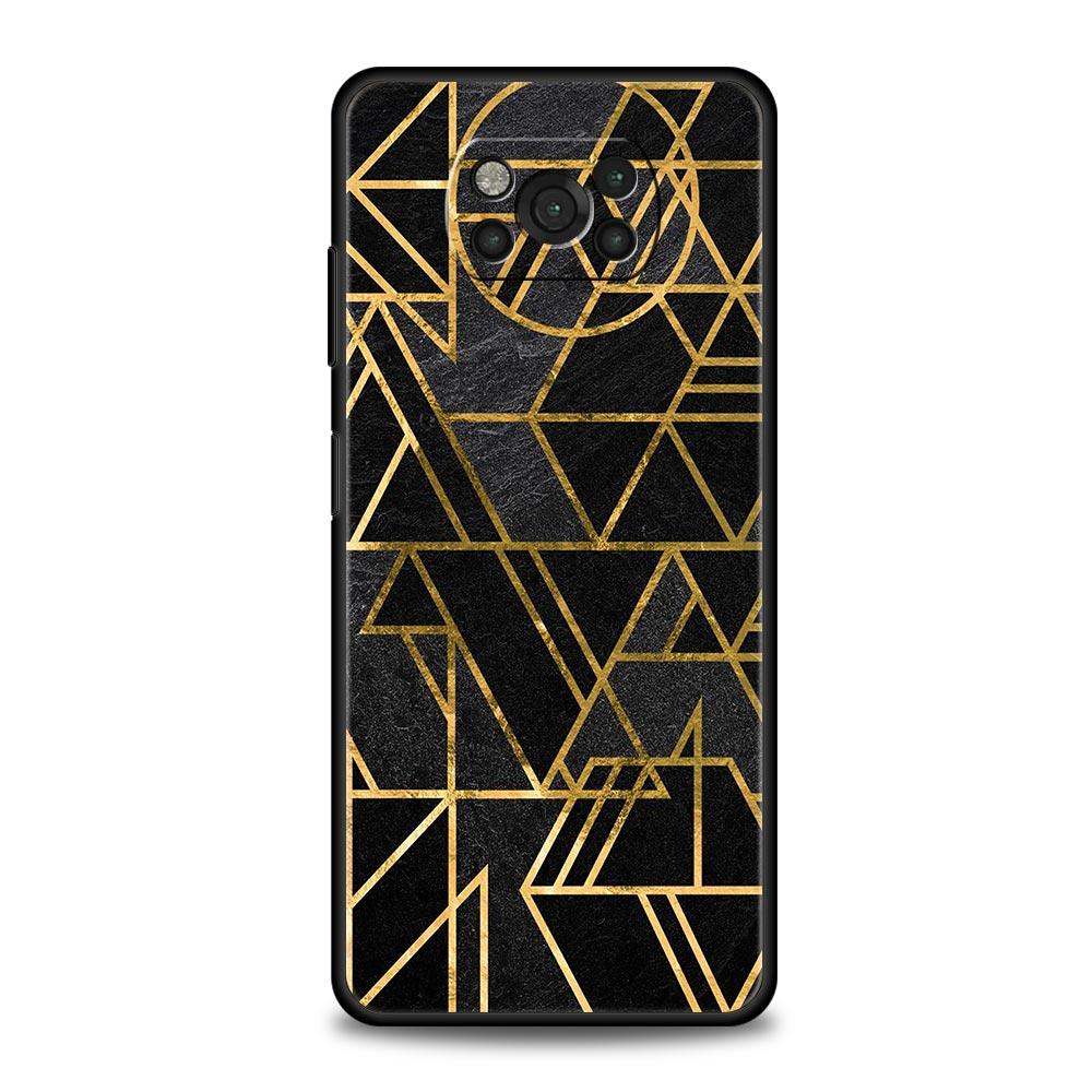 Black Gold marble tropic Phone Case For Xiaomi Poco X3 NFC M3 F3 F4 M4 X4 Mi Note 12T 12 Pro 10 11 Lite 10T 5G 11T 9T 11i Cover