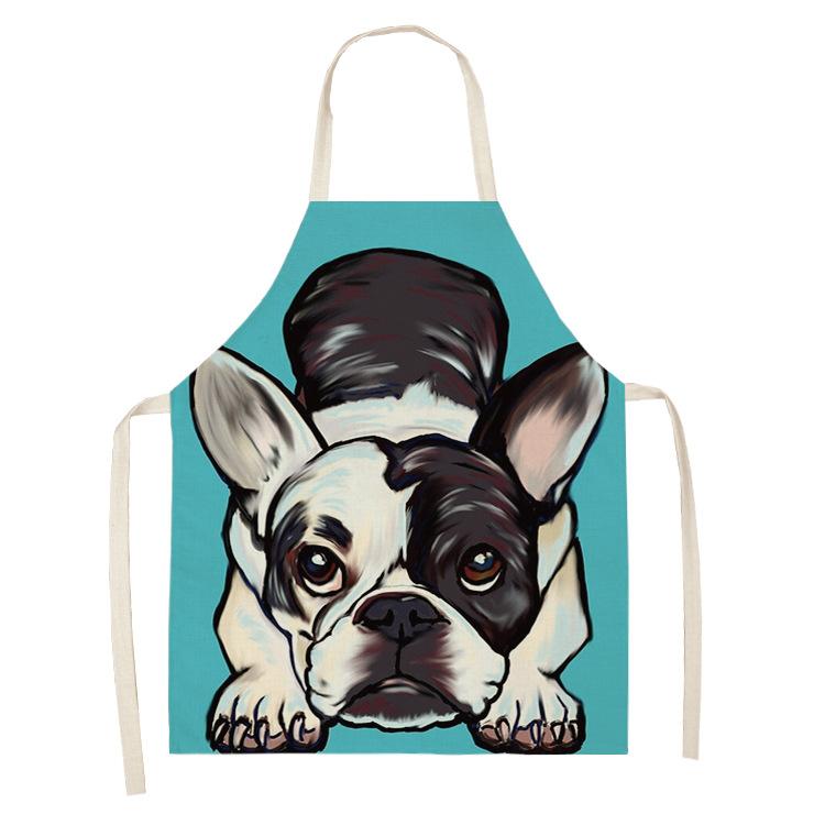 Kitchen household apron Nordic polyester Explosive dog animal series Polyester apron adult overalls Polyester material apron