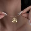 Edelstahl Triskelion Halskette Triskele Schmuck Keltischer Triskelion Anhänger Spirituelles Irisch Keltisches Symbol Hörner Odins Halsk