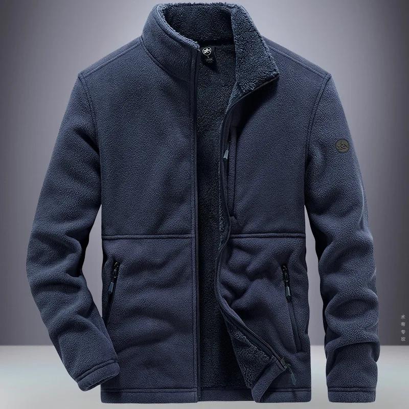 Winter Jacket for Men Fashion Fleece Thick Lamb Jacket Outdoor Sports Outerwear