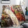 Peacock Print Flannel Blanket, High quality Comfortable for All Seasons, Home Decor, Warmth and Comfort, Perfect for Christmas Gifts