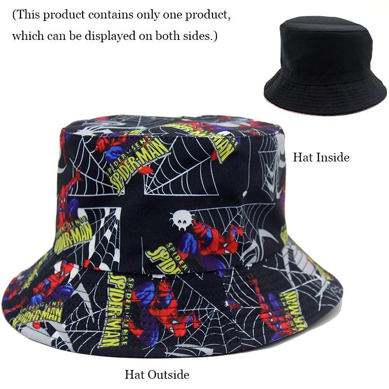 European And American Spider-man Cartoon Printed Cotton Fisherman Hat Sun Hat