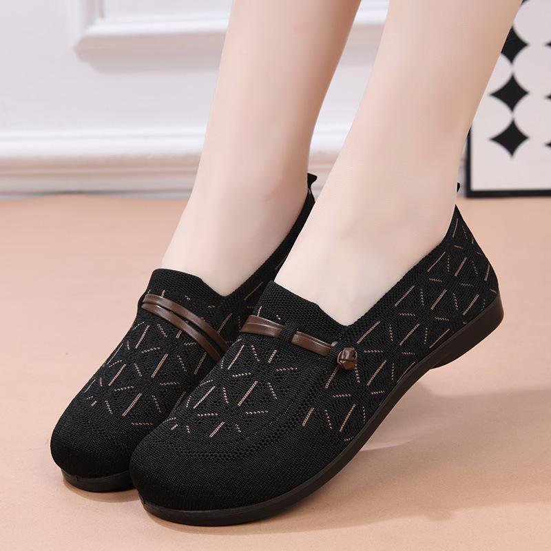 Women s New Style Cloth Shoes - Lightweight One-piece Flat-bottom Shoes 36 чёрный