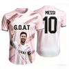 2026 Messi Nr 10 G.O.A.T Nadruk Koszulka Piłkarska, Koszulka Sportowa z Grafiką 3D, Unisex Dorosły Dzieci Codzienna Koszulka z Krótkim Rękawem dla Fanów Piłki Nożnej