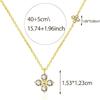 Double Lucky Four-leaf Clover Pendent Necklace for Women Cute White CZ Flower Stackable Chain Fashion Wedding Jewelry Gift