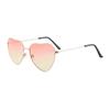 Heart Frame Gradient Color Sunglasses Metal Frame Two-tone Lenses UV Protection Eyewear Outdoor Fashion Trend Sunglasses