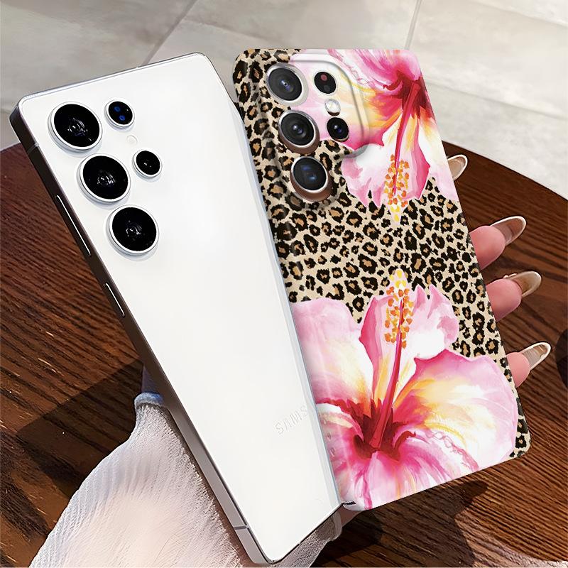 European and American Retro Spice Girl Leopard Print Fuso Flower Samsung Galaxy S25U Film Mobile Phone Case S24 + Anti-drop Protective Case