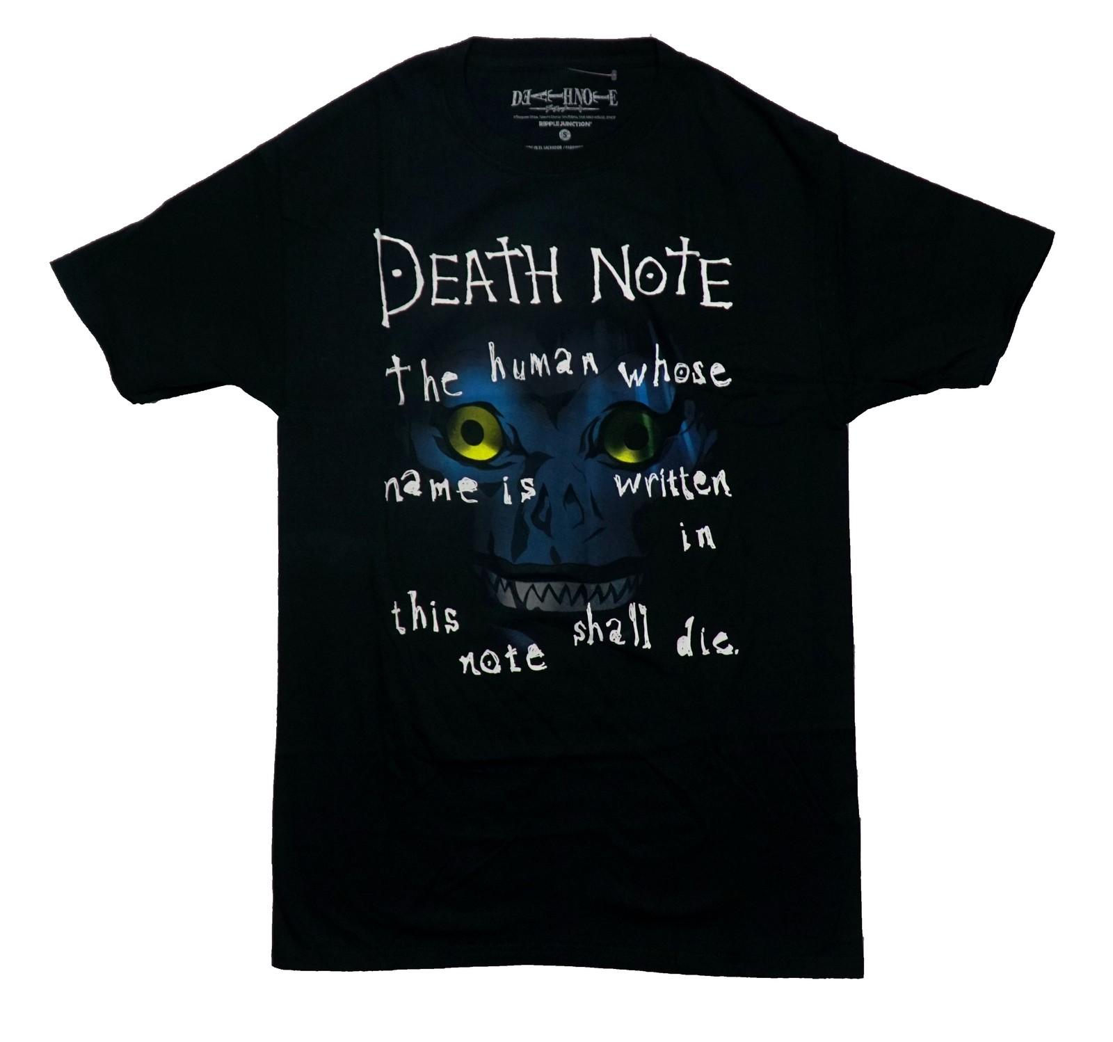 Death Note New Adult T-Shirt - Ryuk Behind Writing The human whose name is S