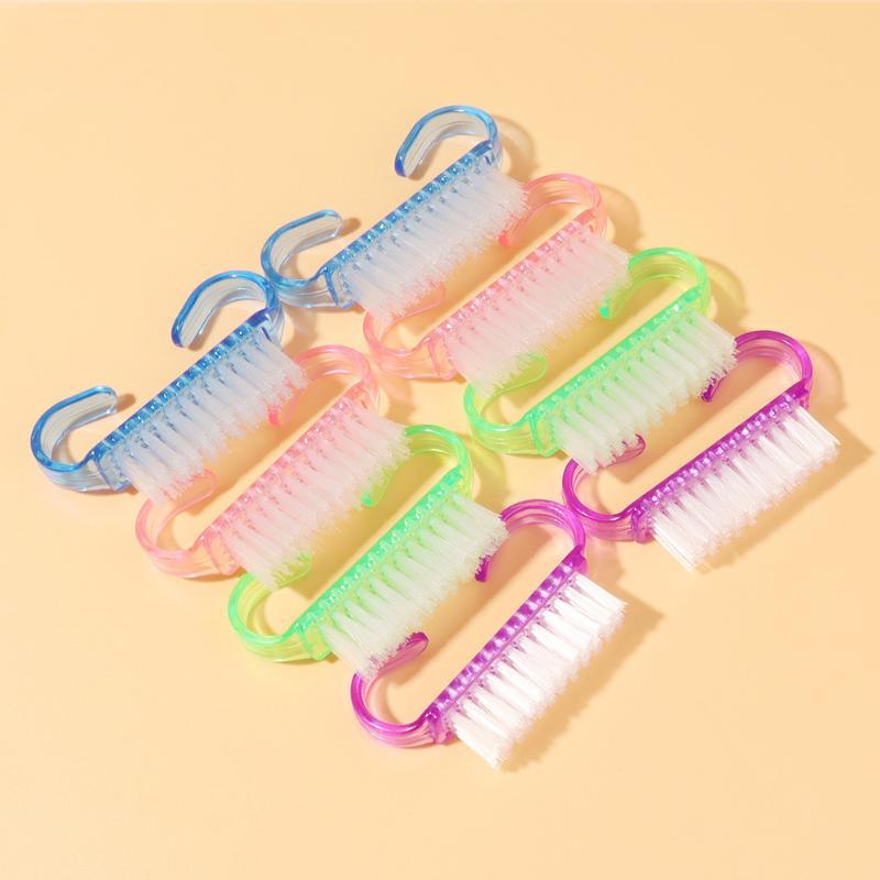 Colorful Translucent Nail Cleaning Brushes Soft Bristle Portable Nail Scrubber for Home Use Professional Nail Salons Manicure