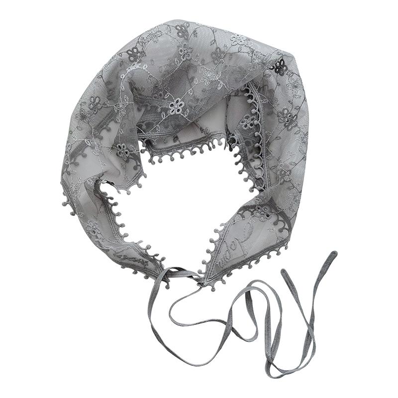 Korean version of idyllic fashion Spice Girl crochet triangle scarf headscarf women's bag head spring and summer headband lace French square scarf