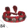 European Woven Bracelet with Metal Nail Buckle and Tassel for Women