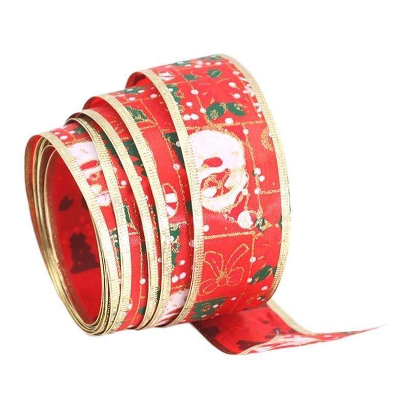 1 шт. Шелковая лента для упаковки конфет 2 м. Лента для снеговика, снежинки, рождественская лента, бант-узел своими руками красный