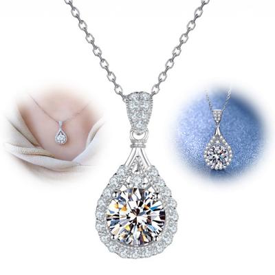 Sparkling Drop Pendant Necklace Women Cubic Zirconia Necklace Elegant Wedding Necklace