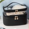 Double Layer Makeup Bag with     Comfortable Handle Waterproof Sealed Travel Cosmetic Bags for Women Girls